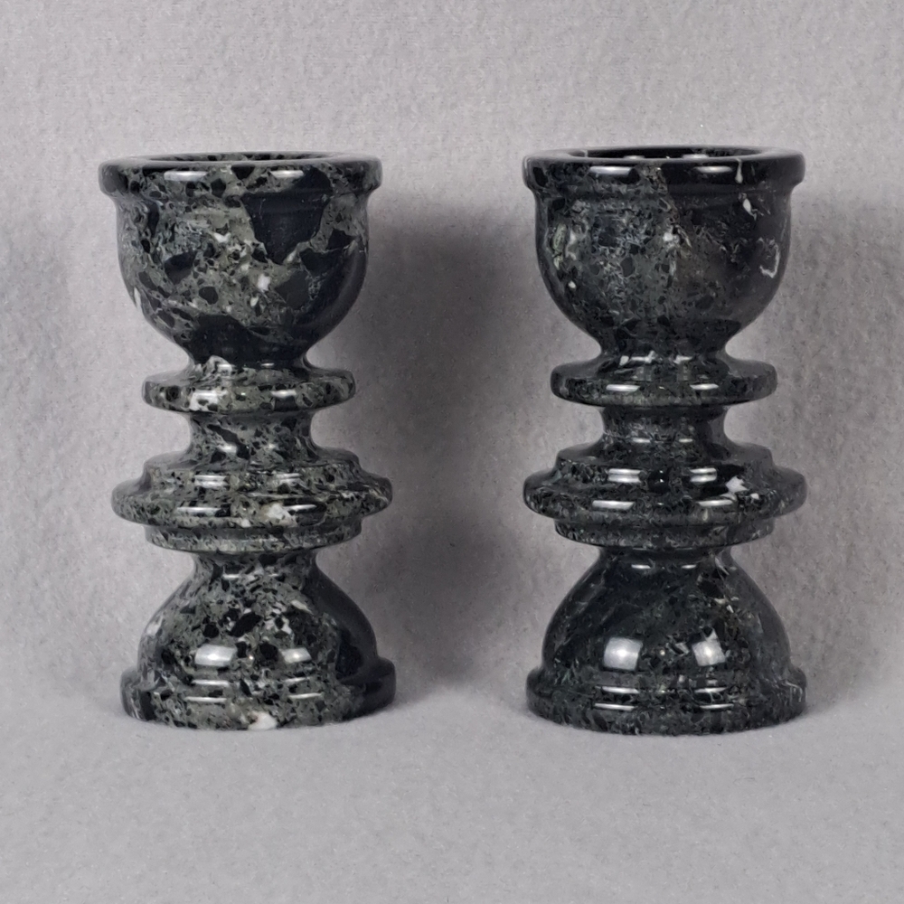 Orvieto Marble Candle Holders Set of 2 – 5"x2.5" Modern Home Decor NWOT